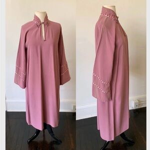 Vintage Bohemian Bell Sleeve Midi Dress 1970's 70's Hippie Boho Festival Dress